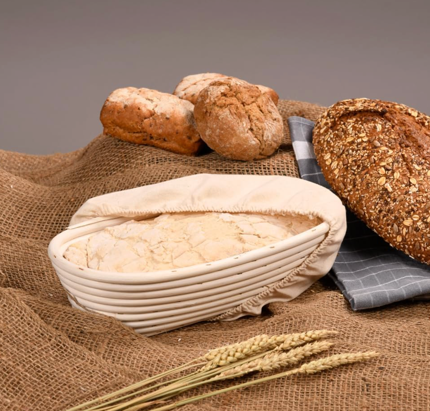 Cestino Lievitazione Rattan Rotondo/Ovale con Fodera